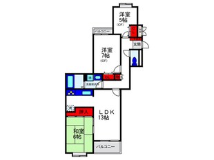 リブレ上野東の物件間取画像